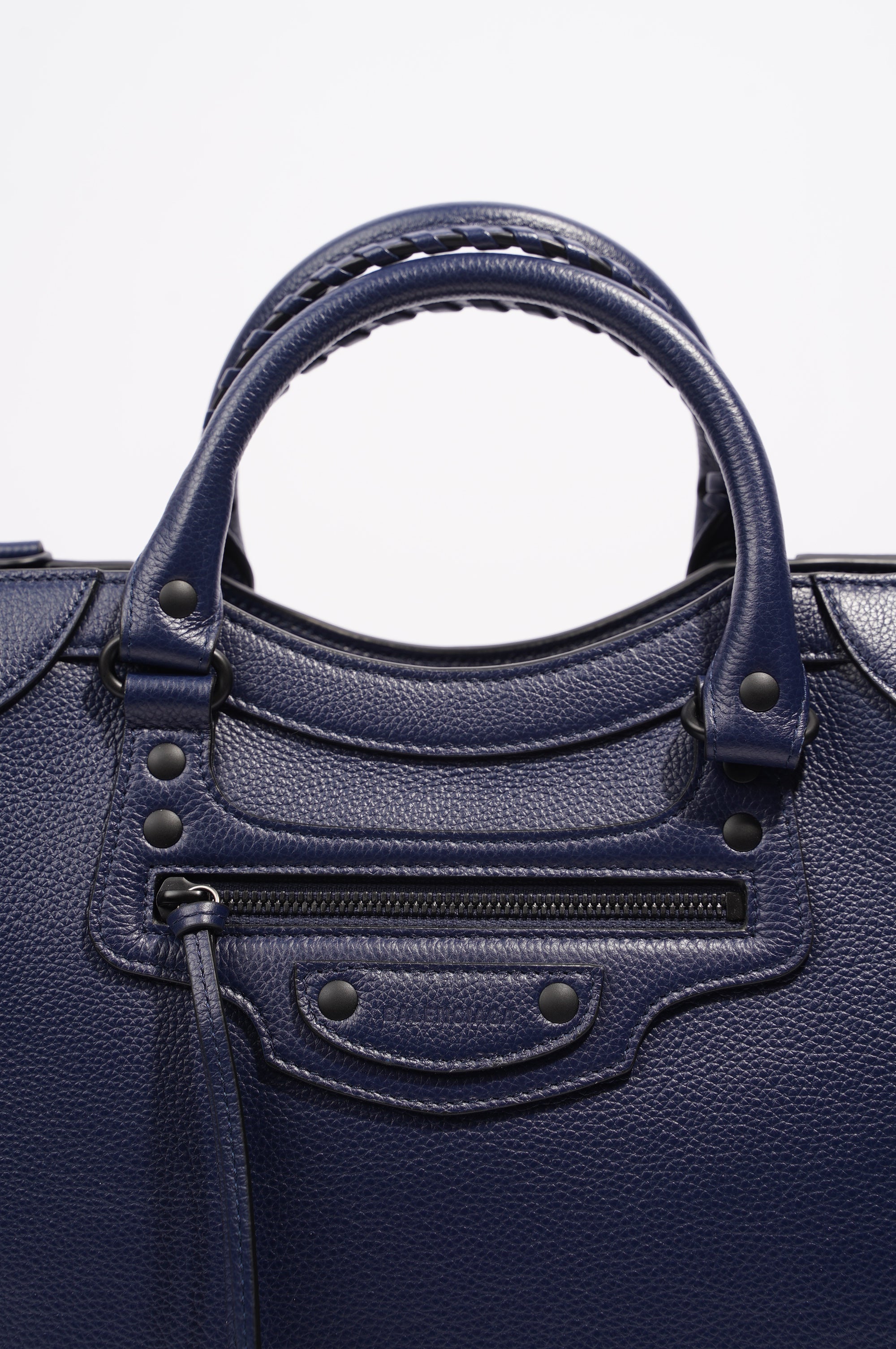 BALETKTNCIAGA Womens Neo City Bag Navy Leather Medium