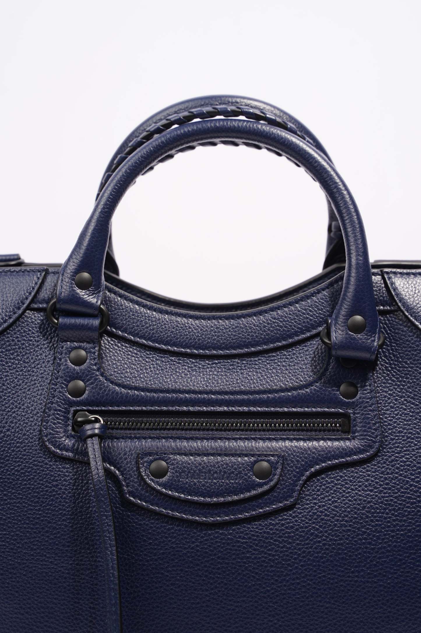 BALETKTNCIAGA Womens Neo City Bag Navy Leather Medium