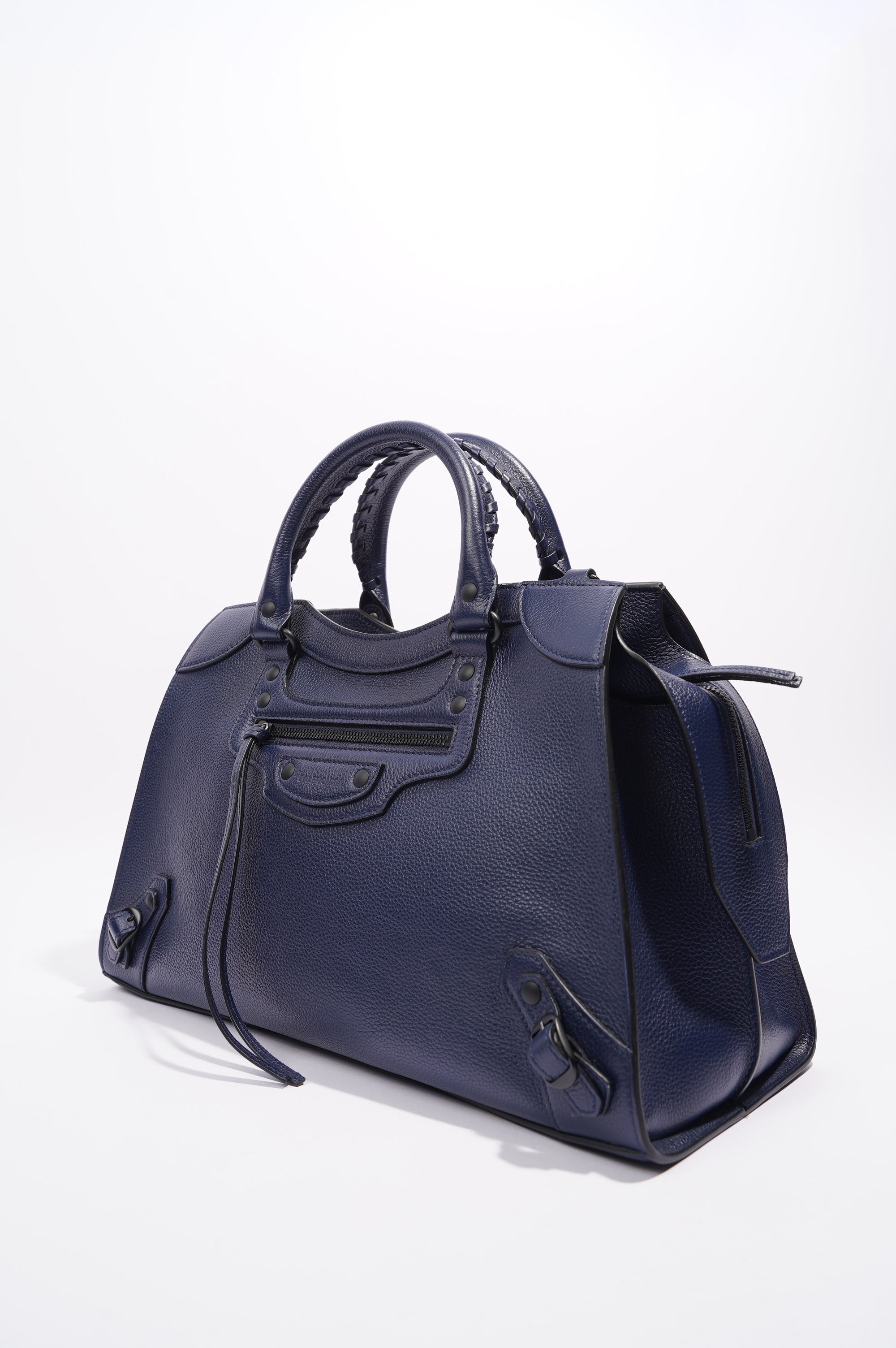 BALETKTNCIAGA Womens Neo City Bag Navy Leather Medium
