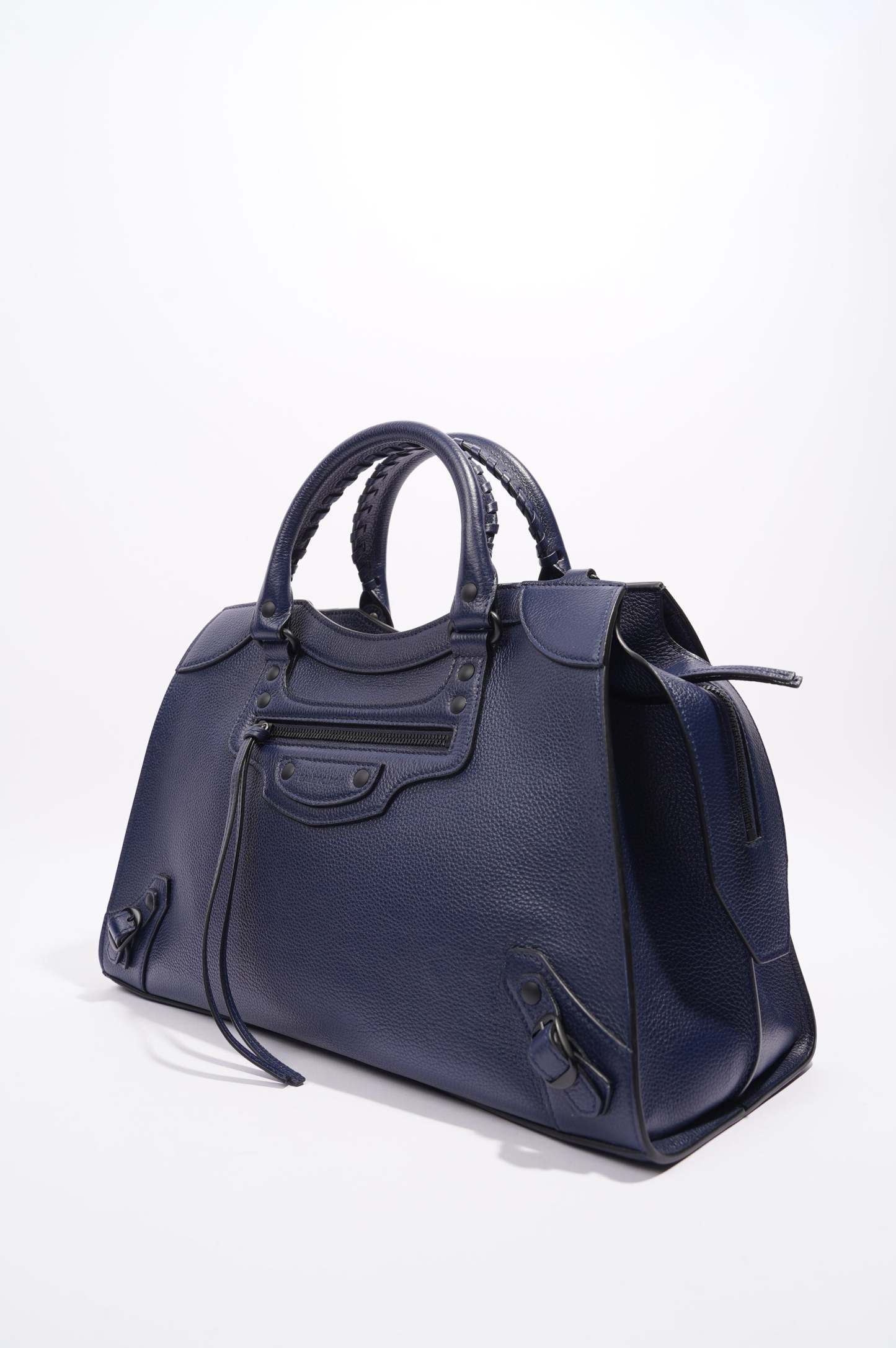 BALETKTNCIAGA Womens Neo City Bag Navy Leather Medium