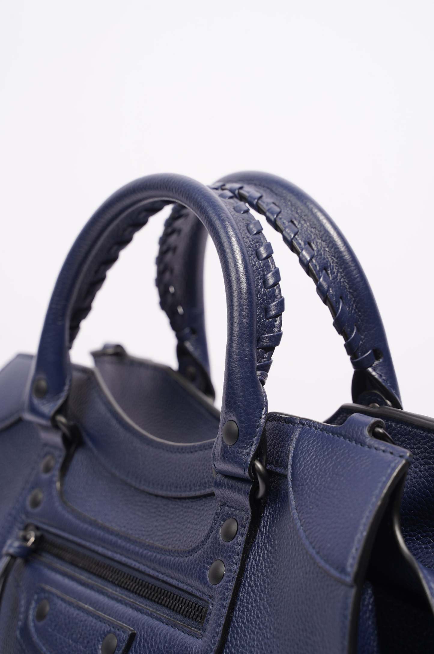 BALETKTNCIAGA Womens Neo City Bag Navy Leather Medium