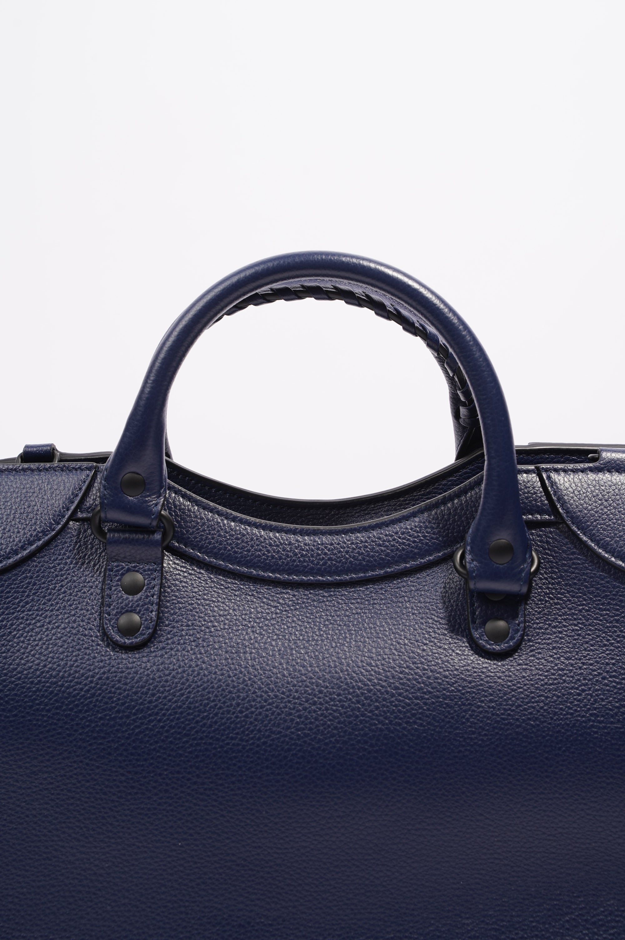 BALETKTNCIAGA Womens Neo City Bag Navy Leather Medium