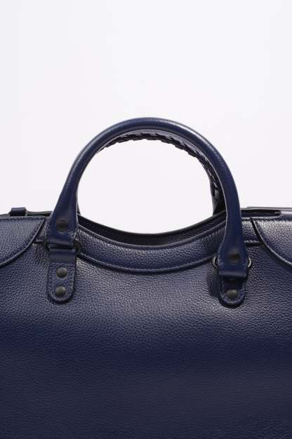 BALETKTNCIAGA Womens Neo City Bag Navy Leather Medium
