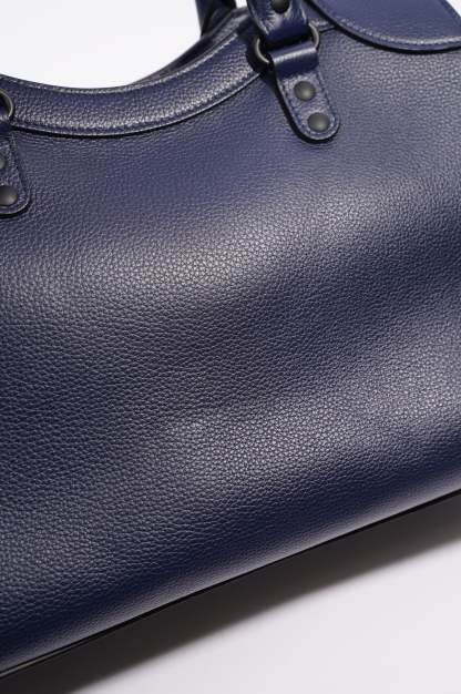 BALETKTNCIAGA Womens Neo City Bag Navy Leather Medium