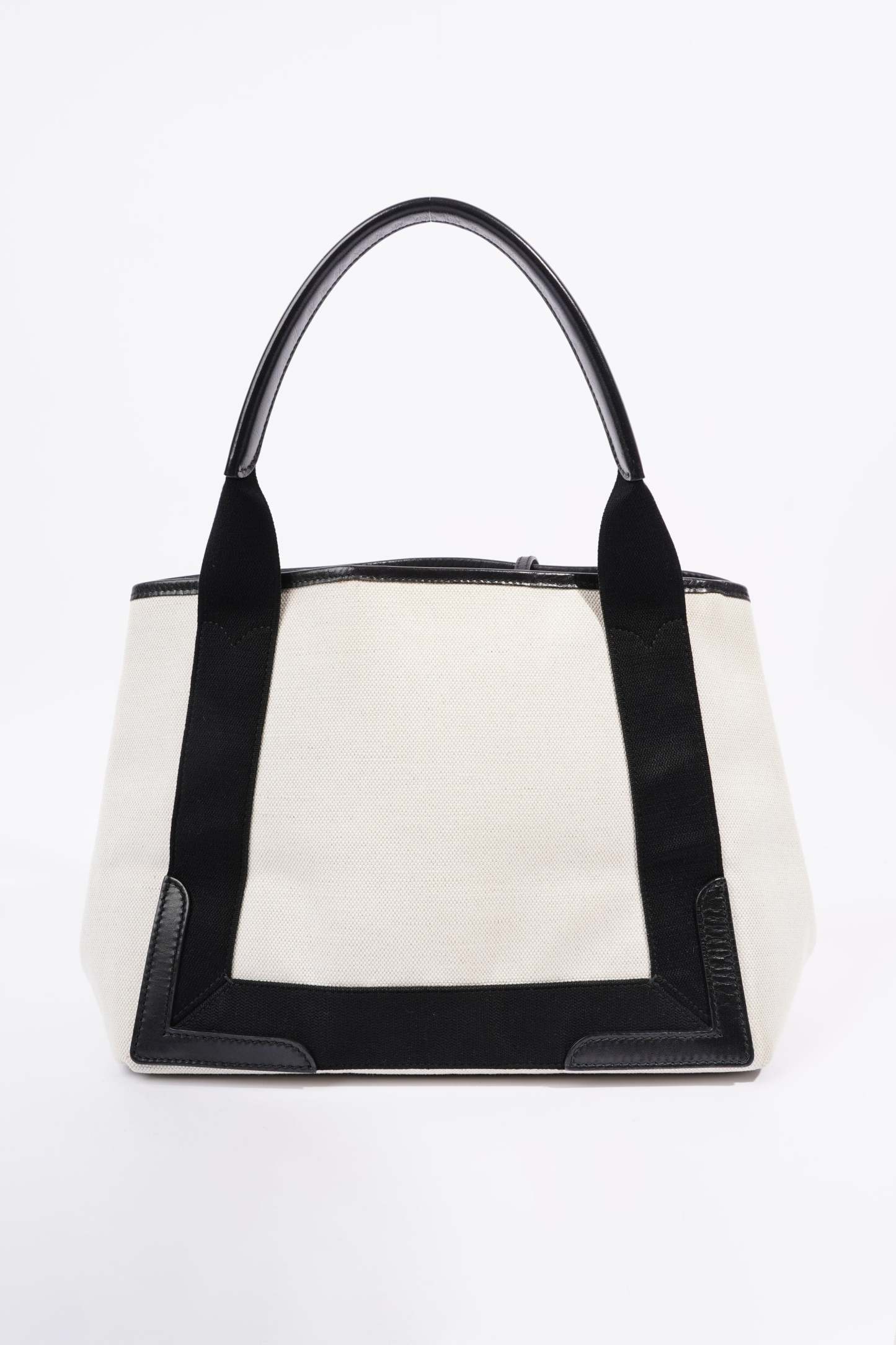 BALETKTNCIAGA Cabas Tote Bag Off white / Black Canvas Small