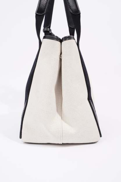 BALETKTNCIAGA Cabas Tote Bag Off white / Black Canvas Small