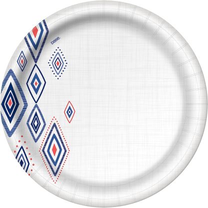 Dixie 10 Inch Paper Plates, Dinner Size Printed Disposable Plate, 204 Count (3 Packs of 68 Plates)