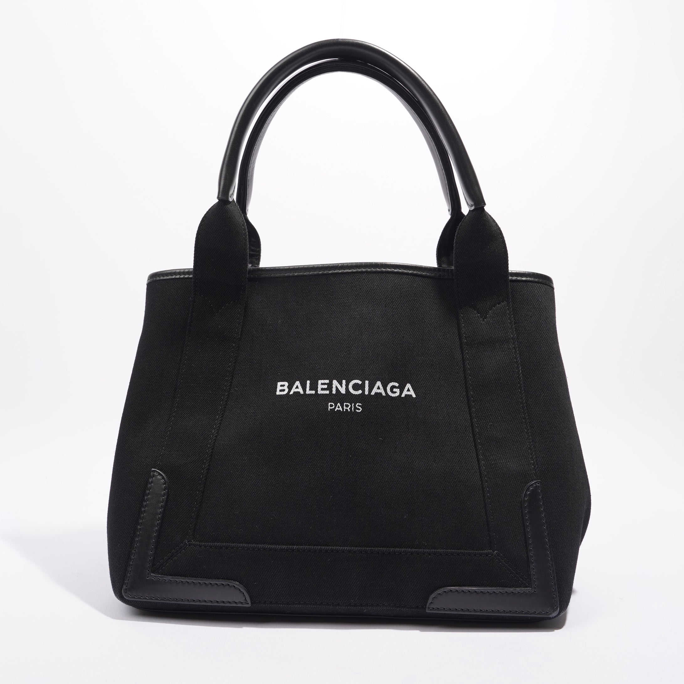 BALETKTNCIAGA Cabas Tote Bag Black Canvas Small