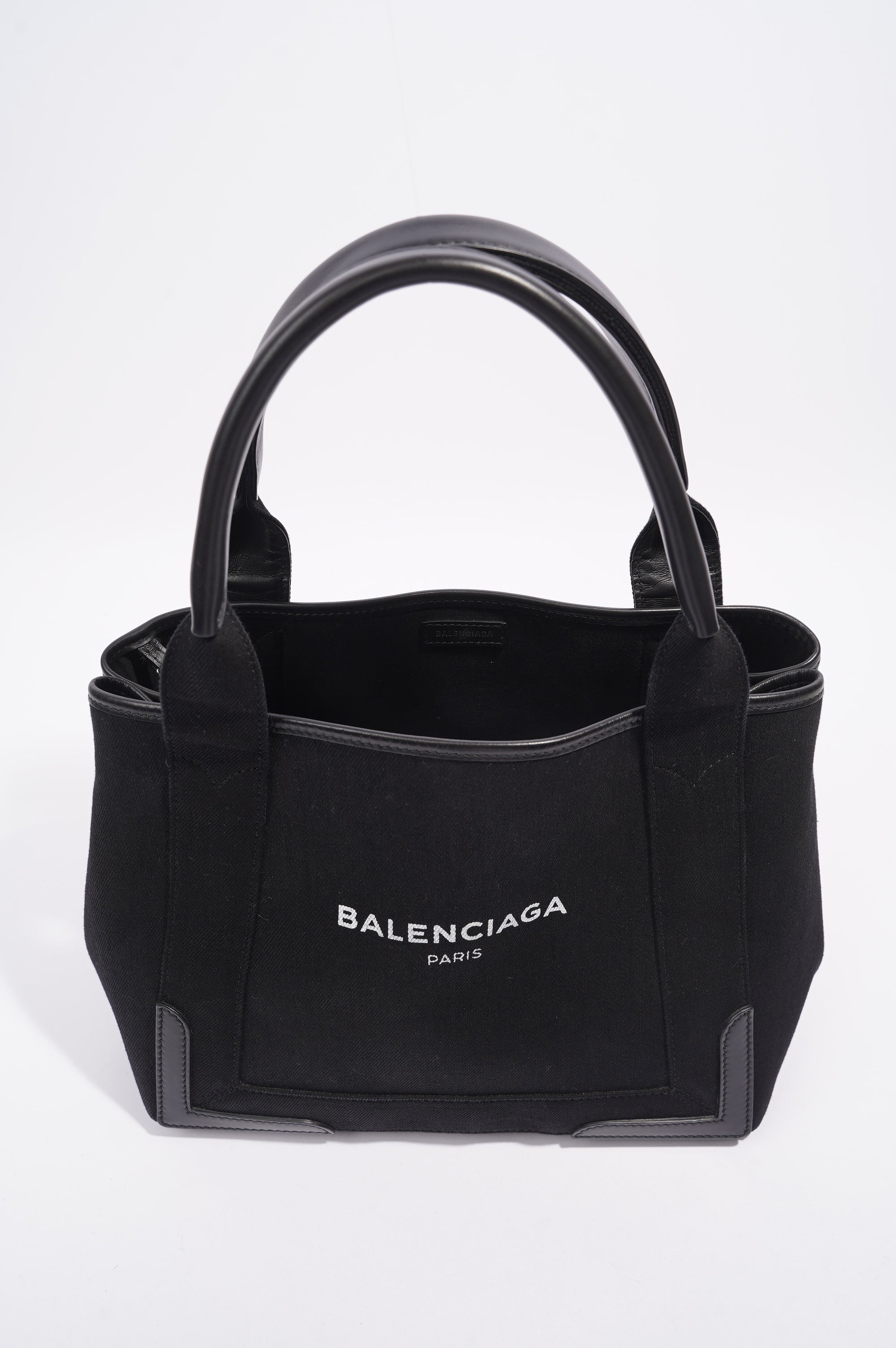 BALETKTNCIAGA Cabas Tote Bag Black Canvas Small