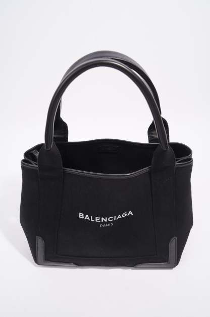 BALETKTNCIAGA Cabas Tote Bag Black Canvas Small