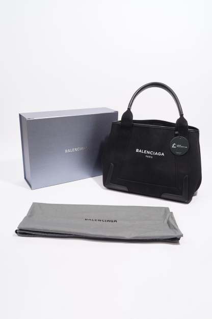 BALETKTNCIAGA Cabas Tote Bag Black Canvas Small