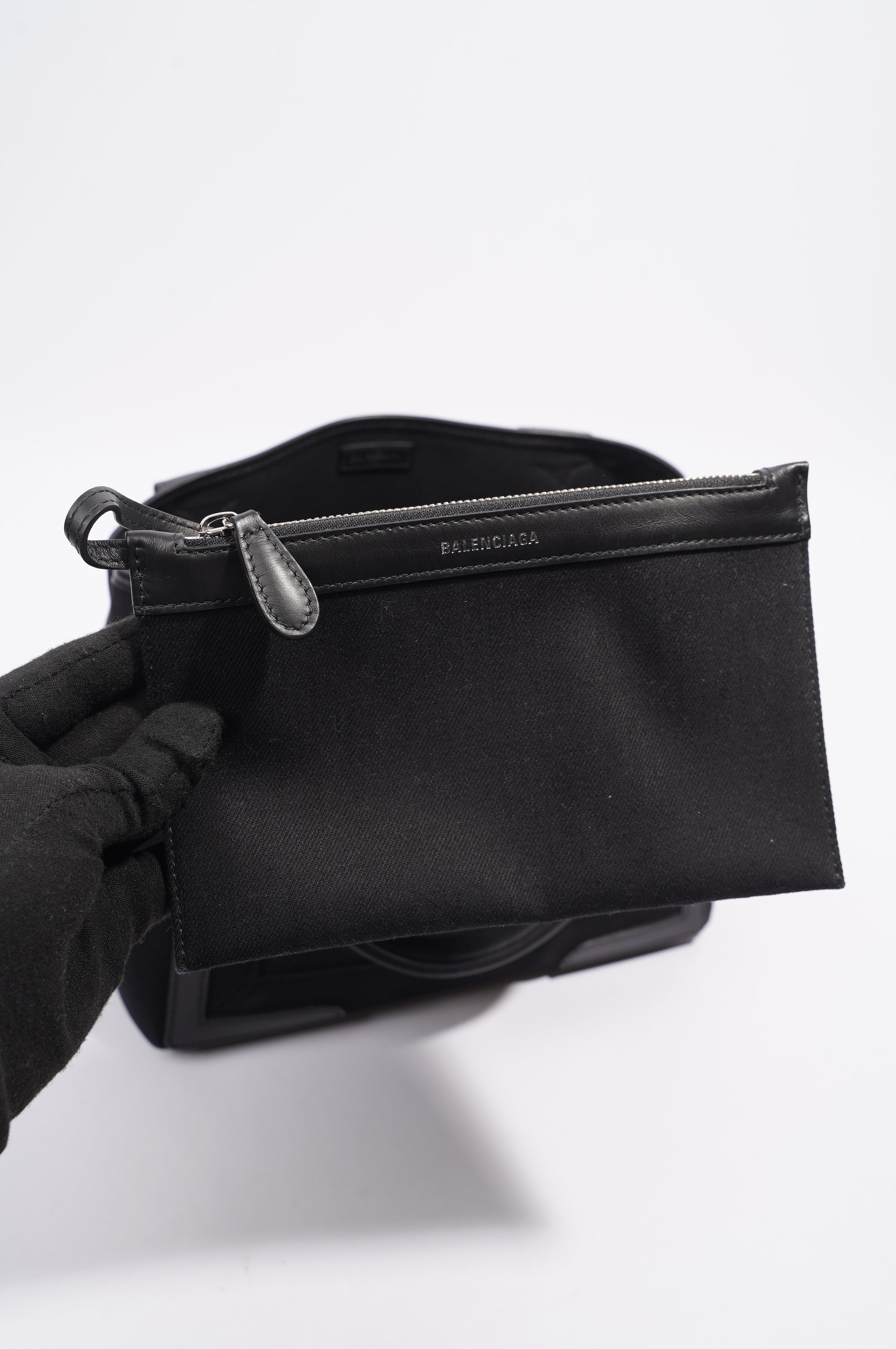 BALETKTNCIAGA Cabas Tote Bag Black Canvas Small