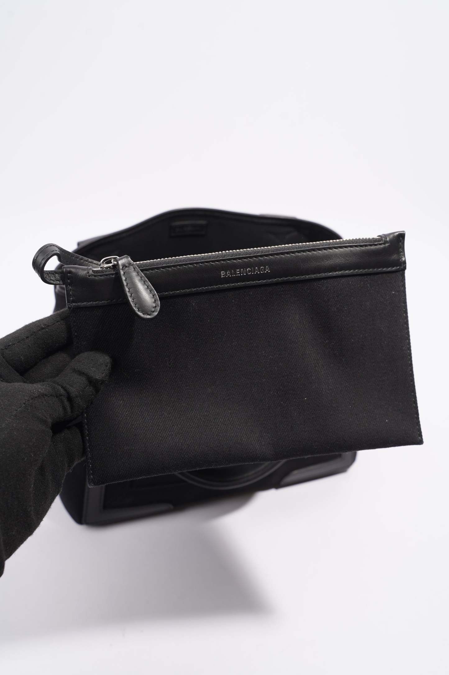 BALETKTNCIAGA Cabas Tote Bag Black Canvas Small