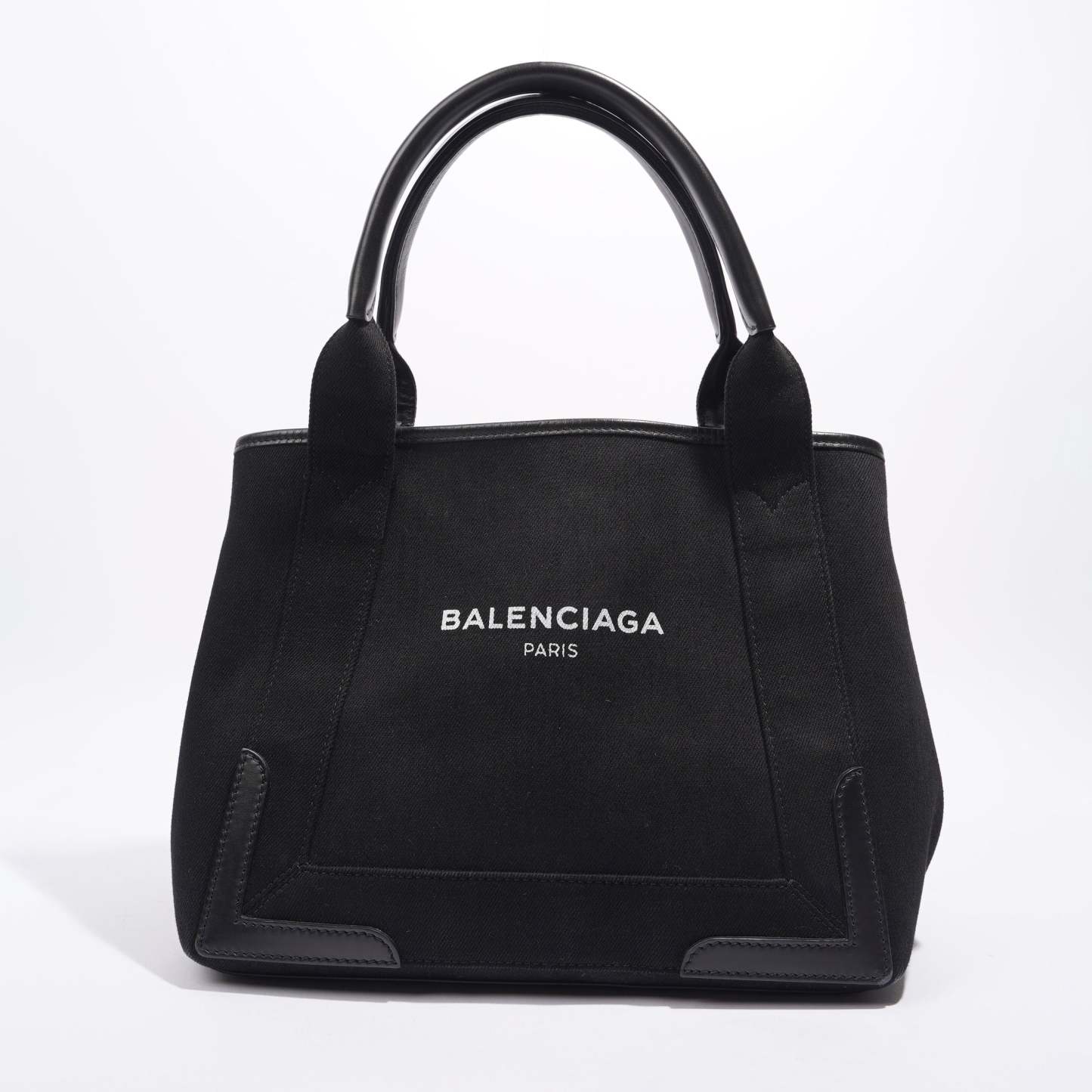 BALETKTNCIAGA Cabas Tote Bag Black Canvas Small