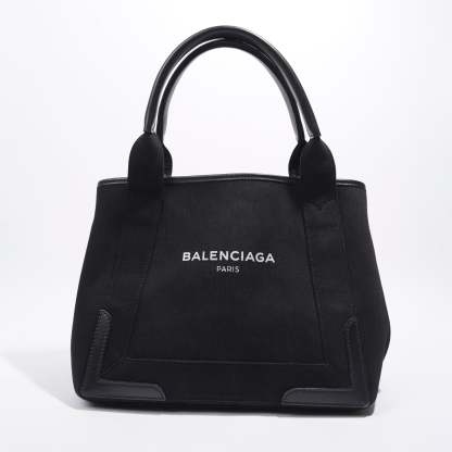 BALETKTNCIAGA Cabas Tote Bag Black Canvas Small