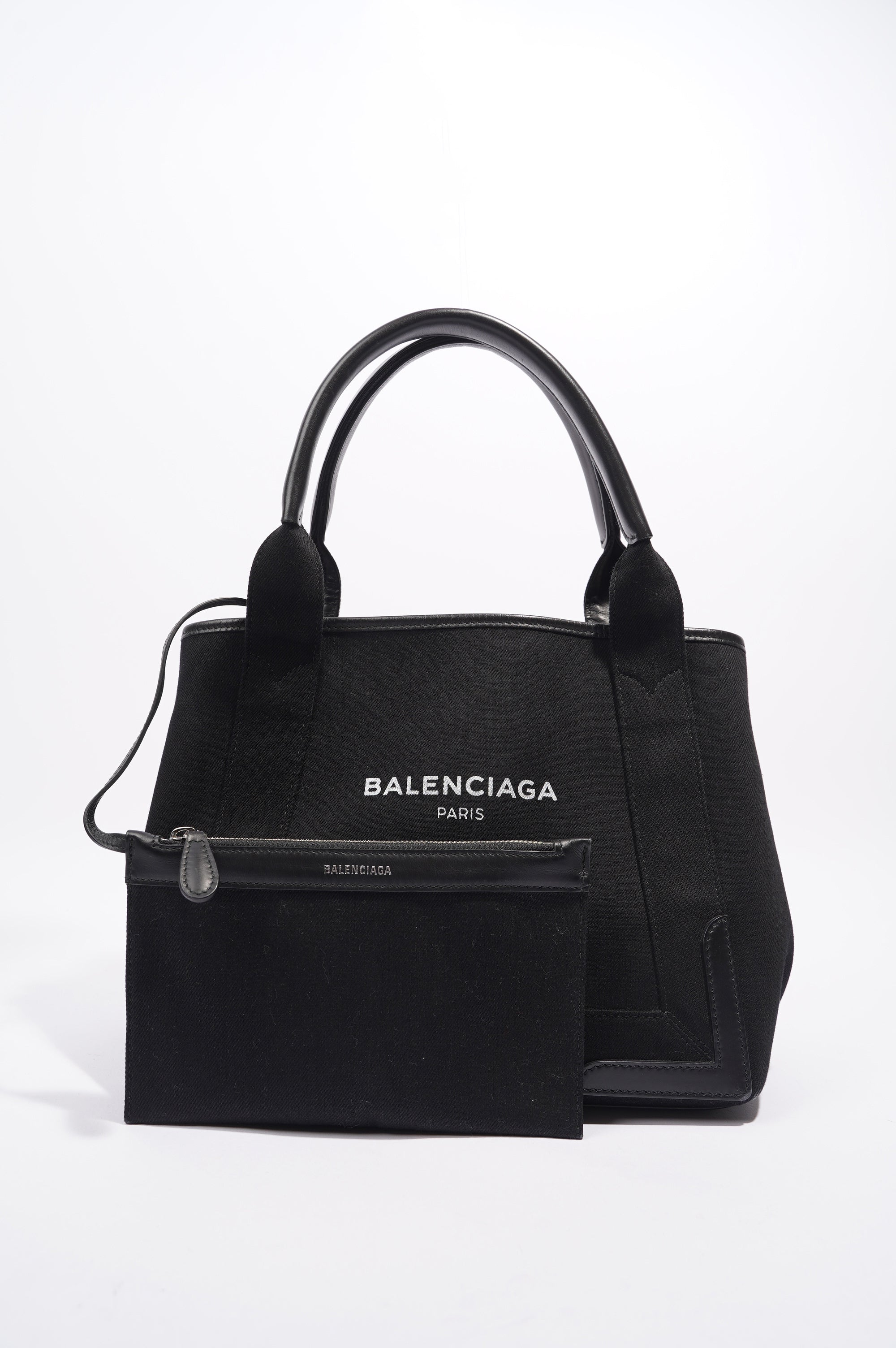 BALETKTNCIAGA Cabas Tote Bag Black Canvas Small