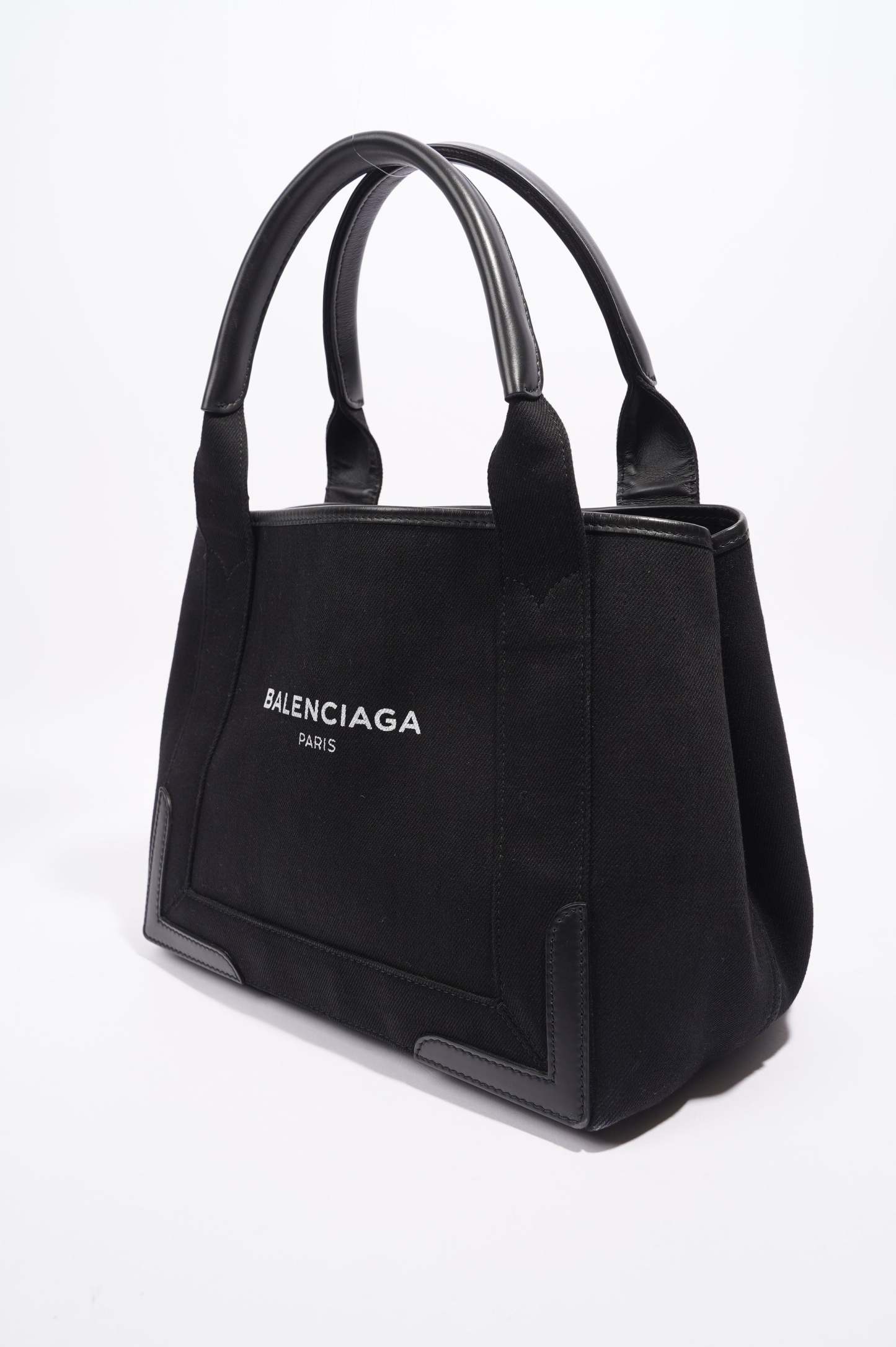 BALETKTNCIAGA Cabas Tote Bag Black Canvas Small
