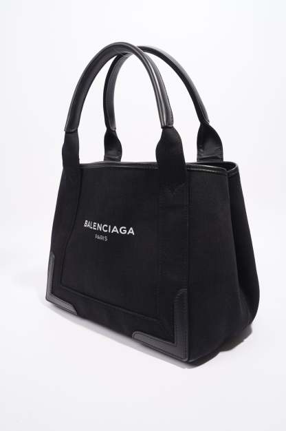BALETKTNCIAGA Cabas Tote Bag Black Canvas Small