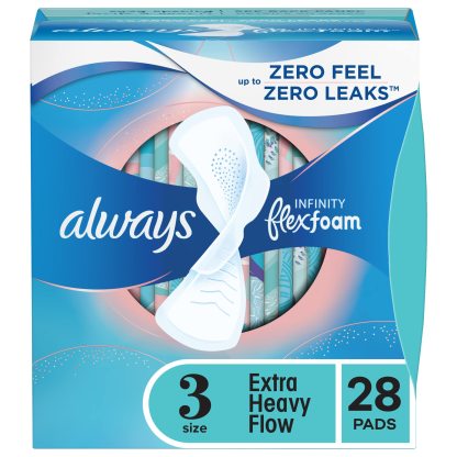 Always Infinity Flexfoam Pads For Women - Super Absorbency, 16 Ct
