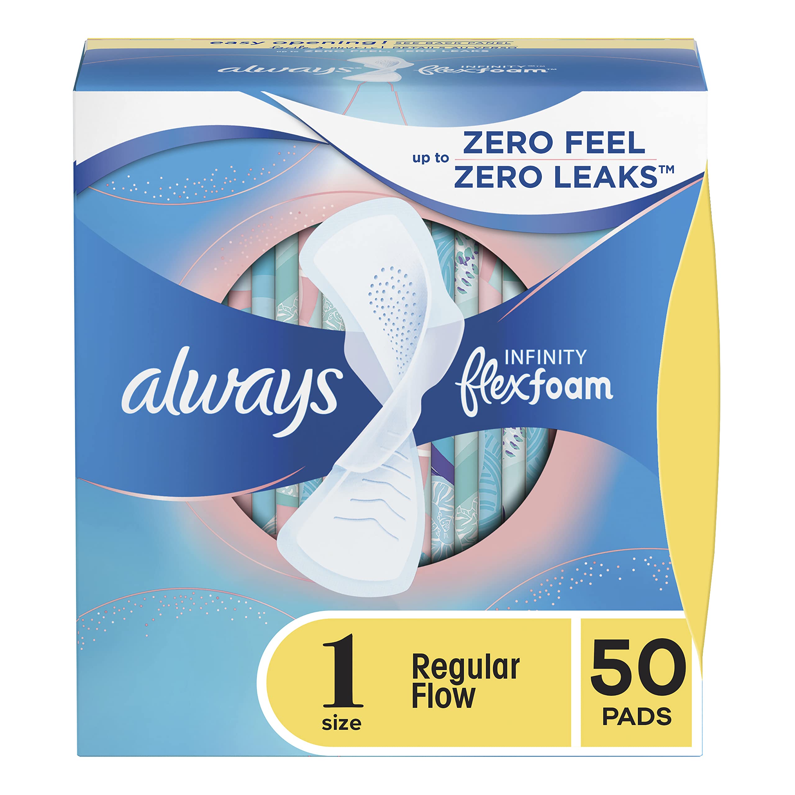 Always Infinity Flexfoam Pads For Women - Super Absorbency, 16 Ct