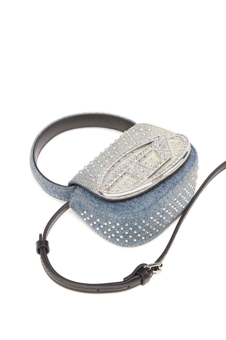 1DR XS - Iconic mini bag in denim and crystals