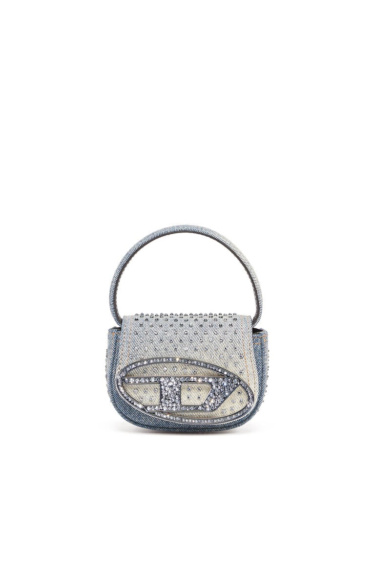 1DR XS - Iconic mini bag in denim and crystals