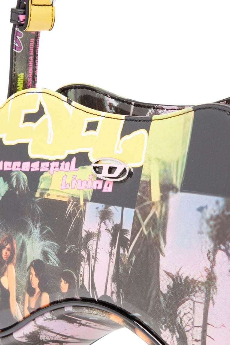 Play-Shoulder bag in printed glossy PU