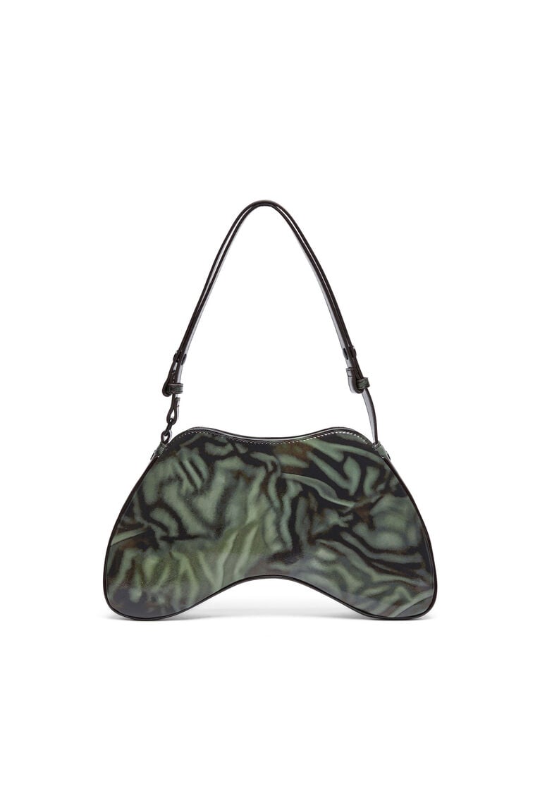 Play-Shoulder bag in printed glossy PU