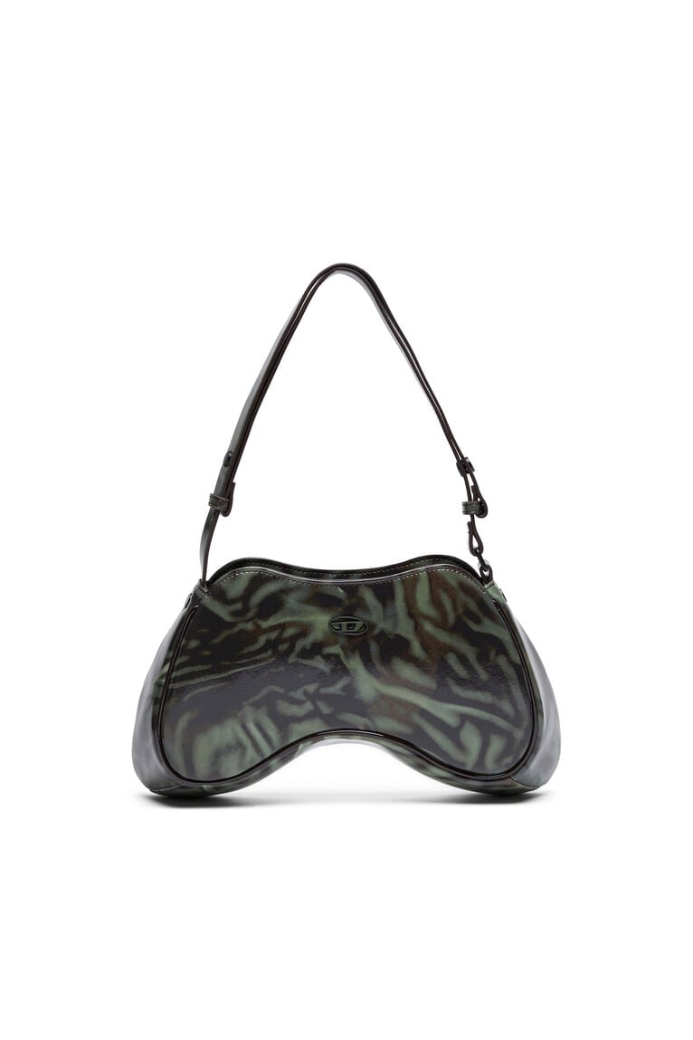 Play-Shoulder bag in printed glossy PU