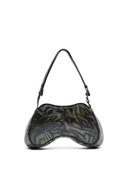 Play-Shoulder bag in printed glossy PU