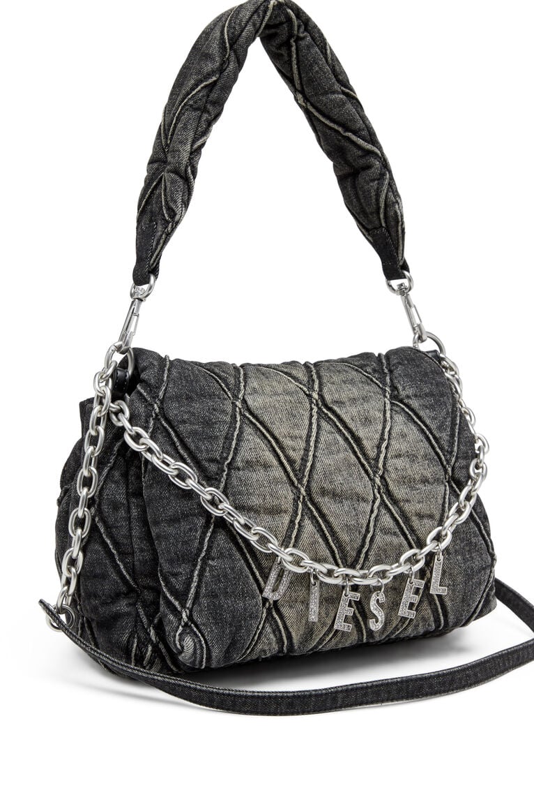 Charm-D M-Shoulder bag in quilted denim