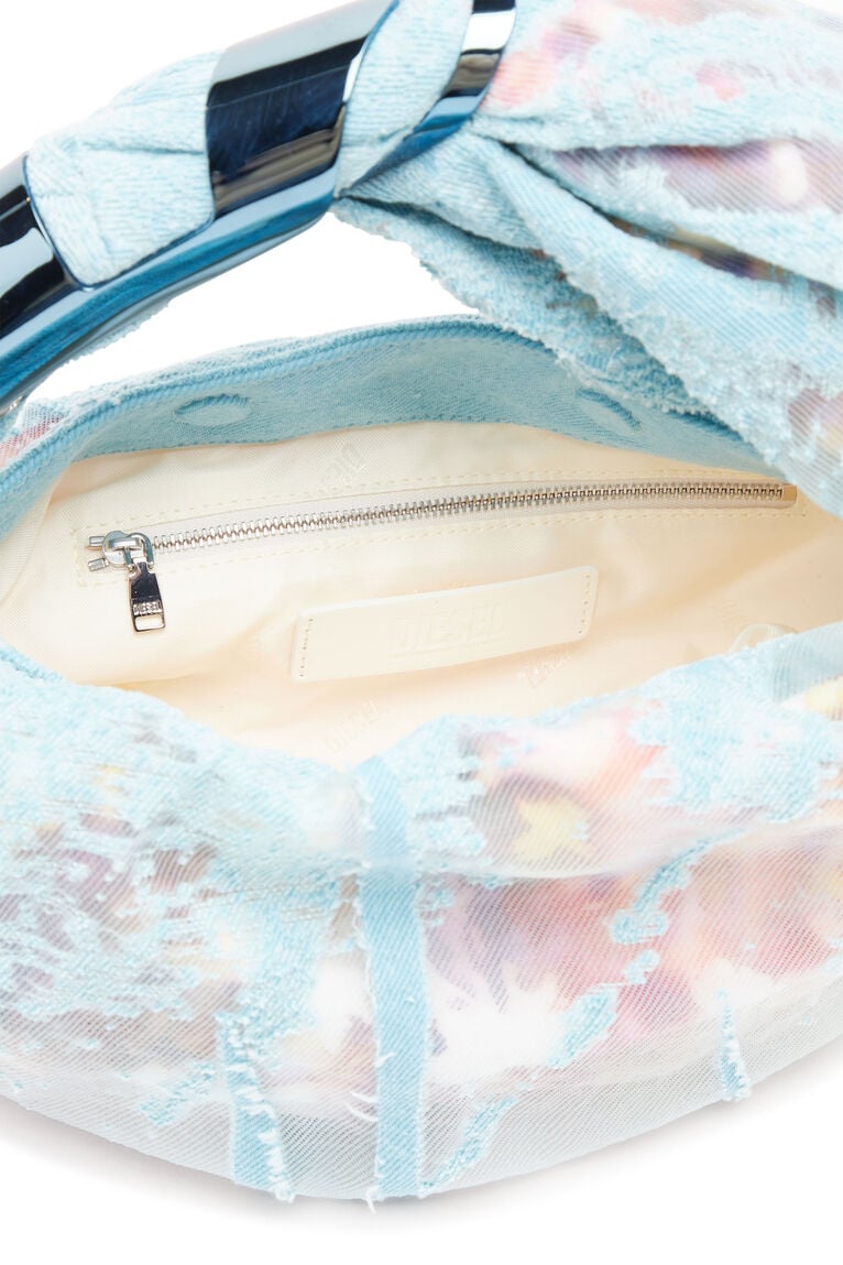 Grab-D S-Hobo bag in flower devoré denim