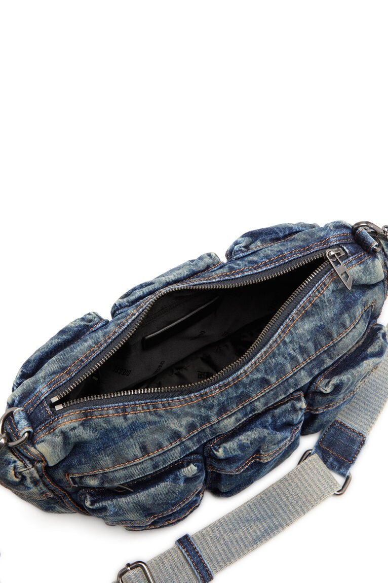 Travel 3000-Multipocket bag in treated denim