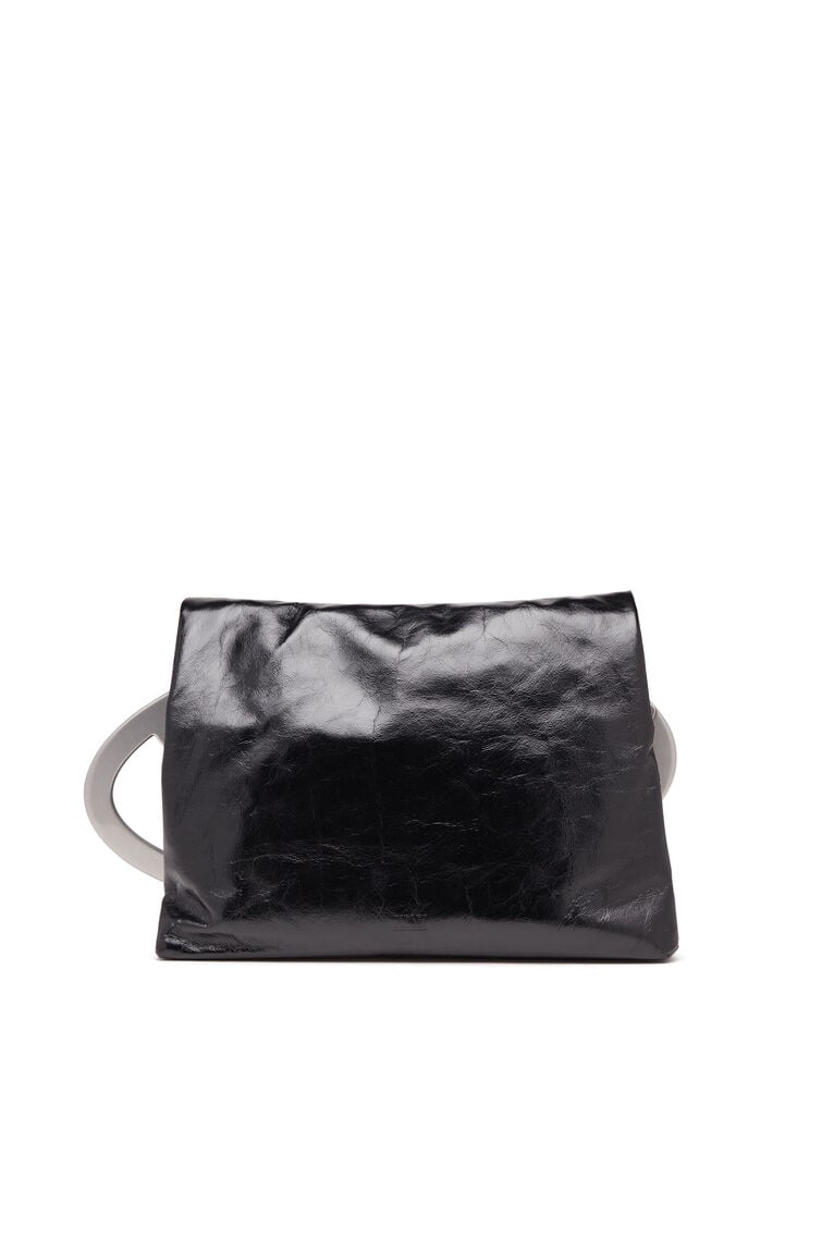 Big-D-Clutch bag in crinkled leather