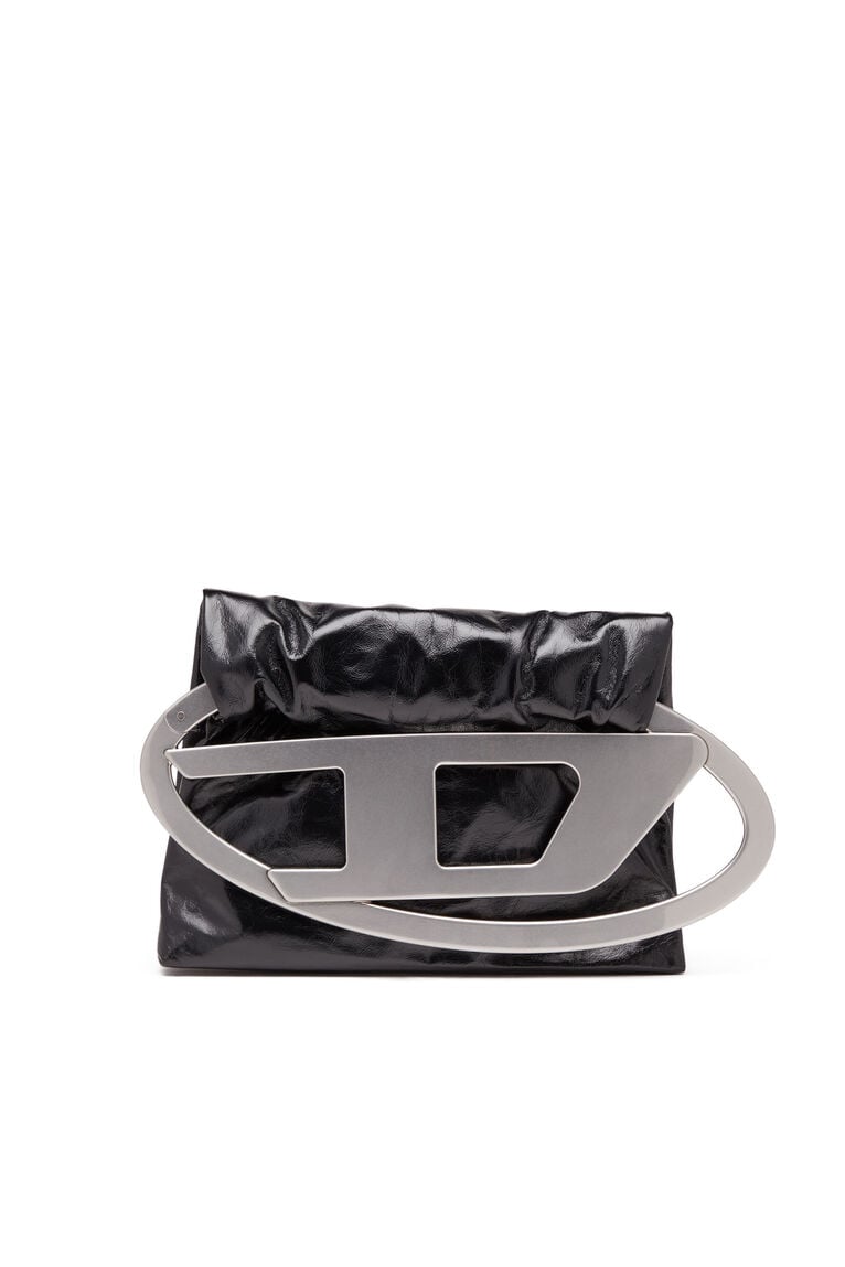 Big-D-Clutch bag in crinkled leather