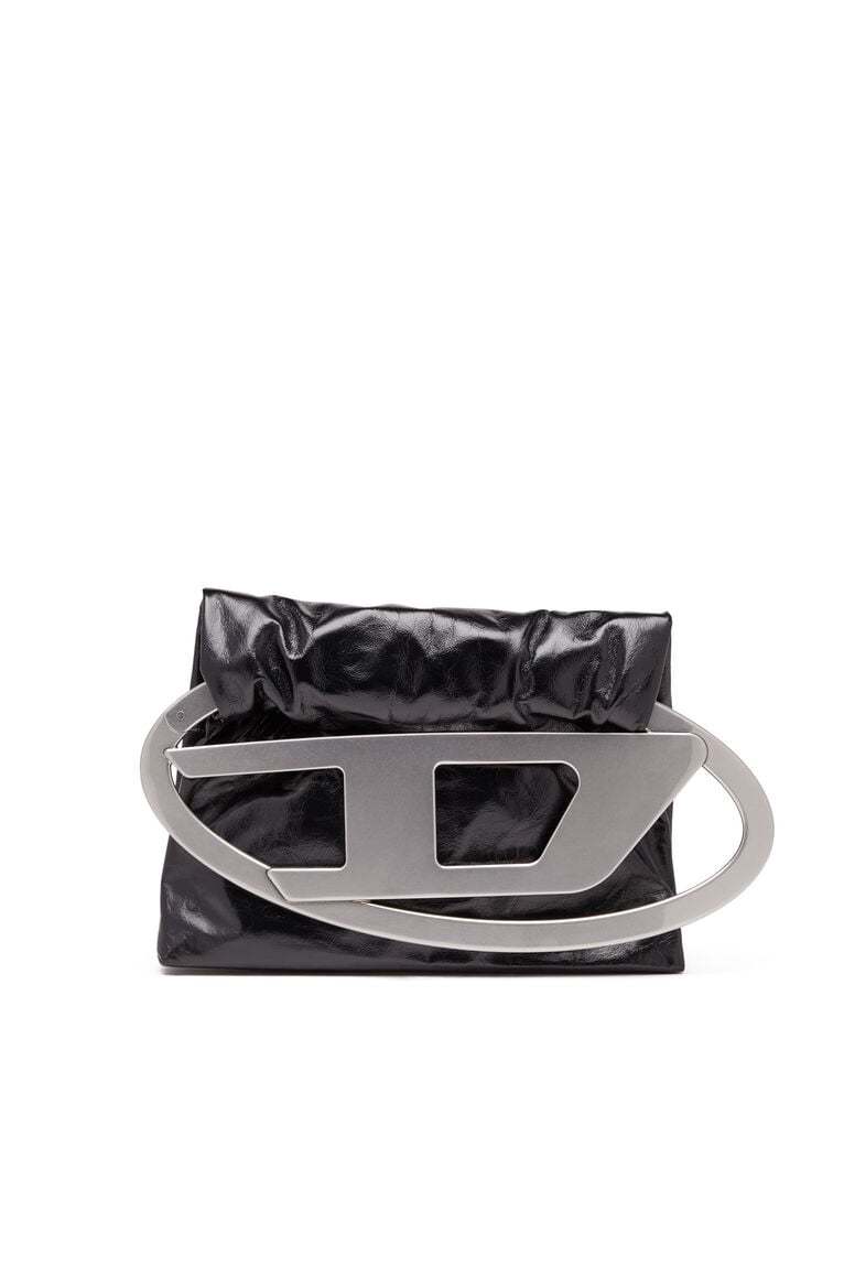 Big-D-Clutch bag in crinkled leather