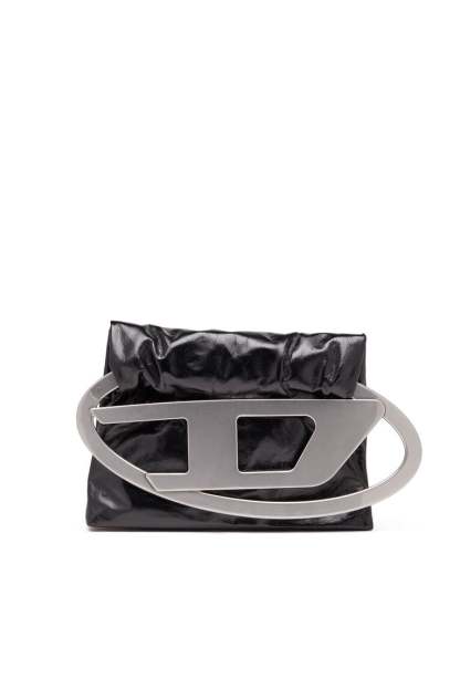 Big-D-Clutch bag in crinkled leather