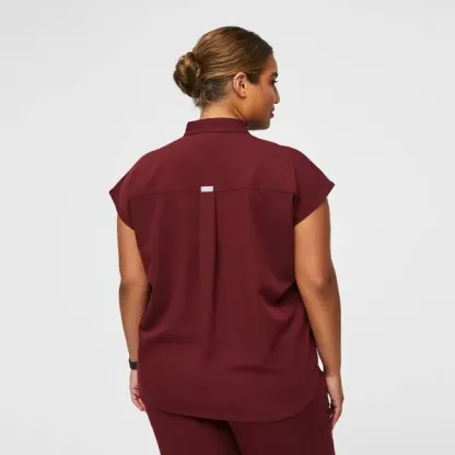 Rafaela Oversized Scrub Set--Burgundy