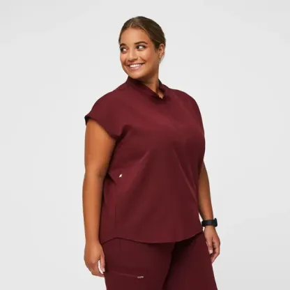 Rafaela Oversized Scrub Set--Burgundy
