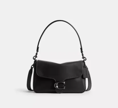 Soft Tabby Shoulder Bag Smooth leather/Pewter/Black