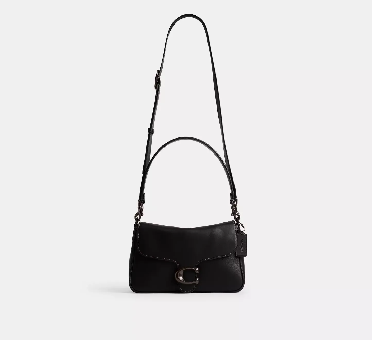 Soft Tabby Shoulder Bag Smooth leather/Pewter/Black