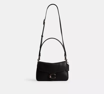 Soft Tabby Shoulder Bag Smooth leather/Pewter/Black