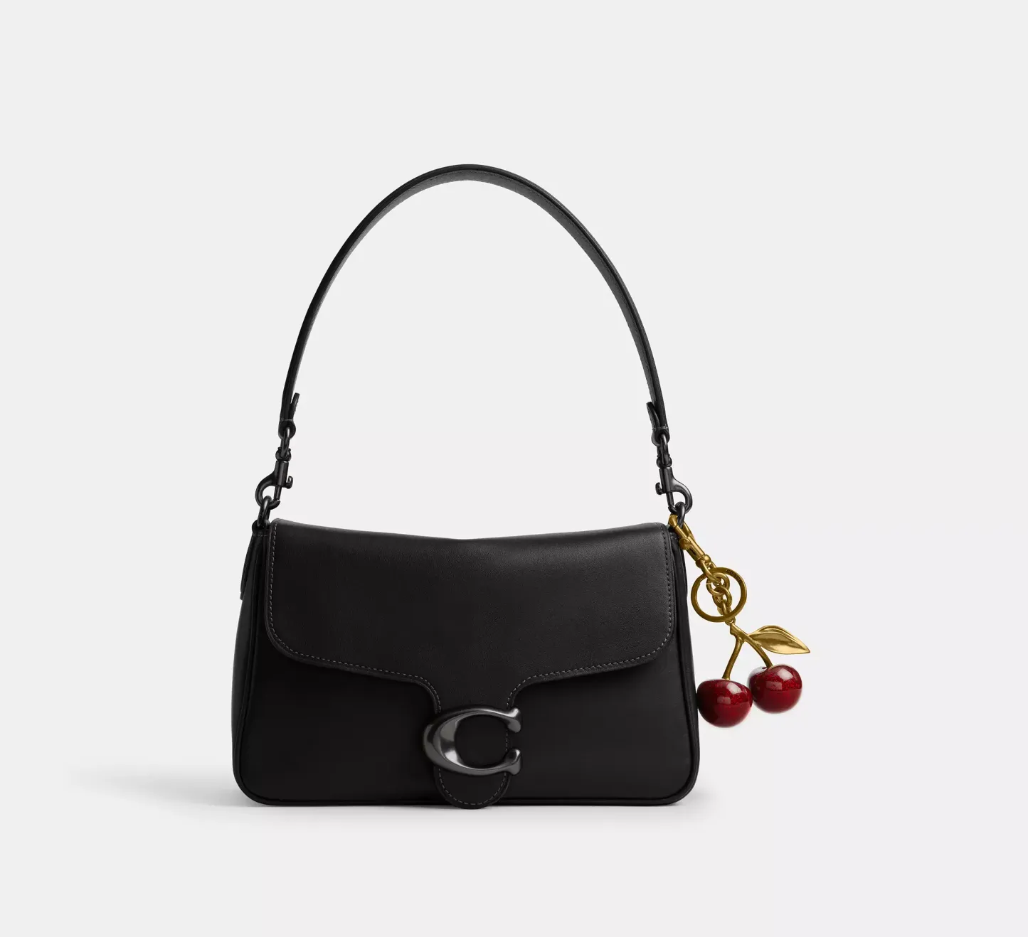 Soft Tabby Shoulder Bag Smooth leather/Pewter/Black