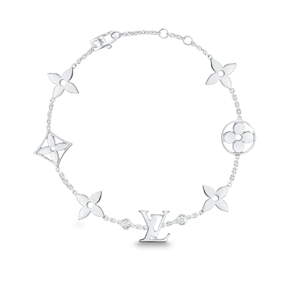 IDYLLE BLOSSOM MONOGRAM BRACELET, WHITE GOLD AND DIAMONDS Fashion Jewelry