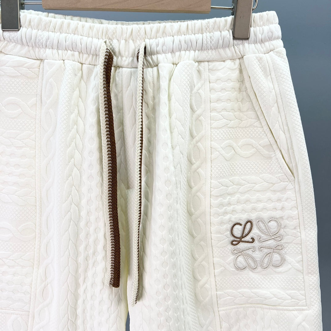 White Embossed Shorts-Tickkin