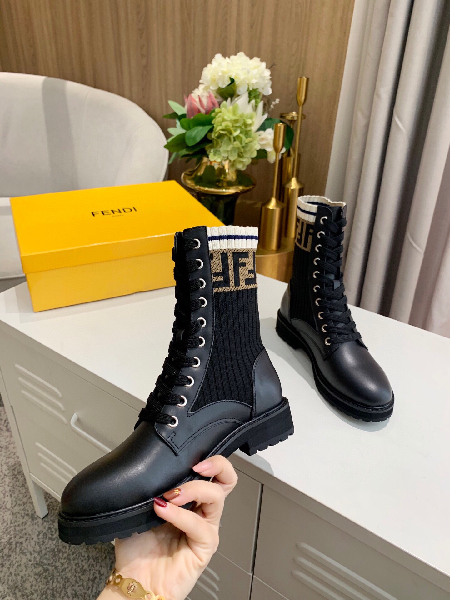 Fendi_boot_70_Jinyu_211029B2 1:1 mirror designer replica shoes