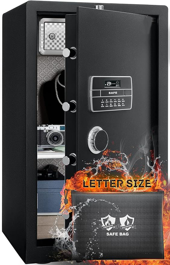 hayeswheel Extra Large Safe Box with Big Fireproof Waterproof Bag,6.05 Cubic Feet Home Lock Box,33.5in Security Electronic Keypad Digital Lock,for Office Hotel,83.5lbs