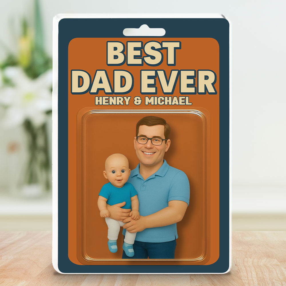 Dad And Cute Children - Acrylic Plaque