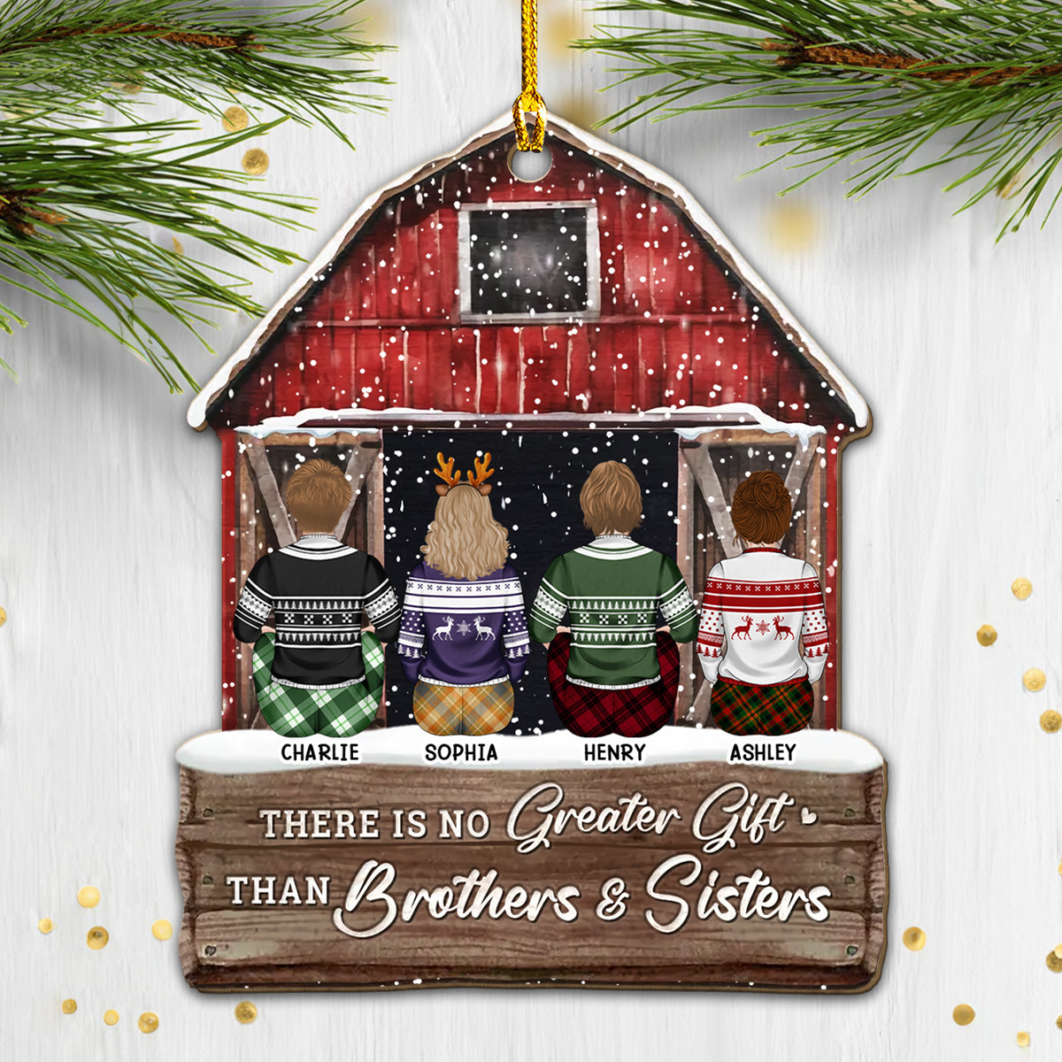 The Greatest Gift Is Family -  Wood Ornament