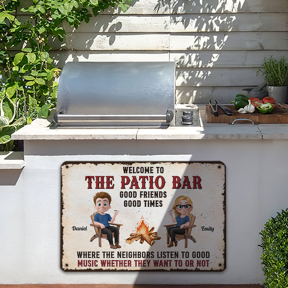 Patio Grilling Listen To The Good Music -  Metal Sign